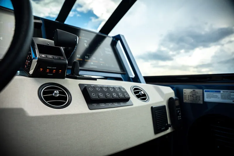  Yacht Photos Pics Cockpit of 2025 Dutch American DA 53 boat with modern controls and displays.