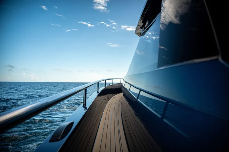  Yacht Photos Pics Sleek Dutch American DA 53 yacht cruising on open sea, 2025 model.