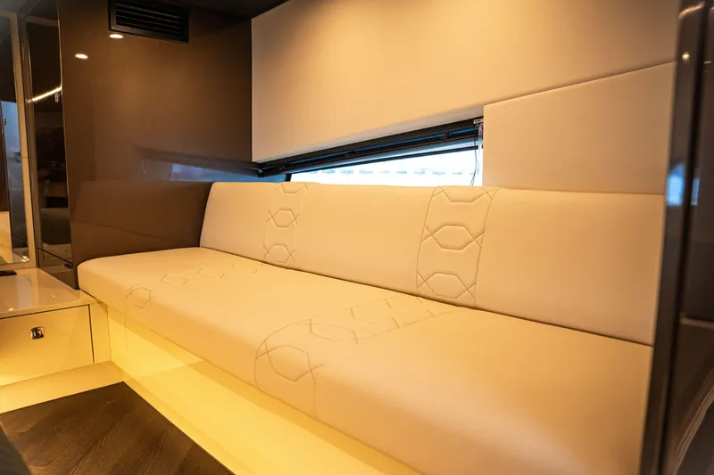  Yacht Photos Pics Luxurious interior of 2025 Dutch American DA 53 with elegant beige seating.