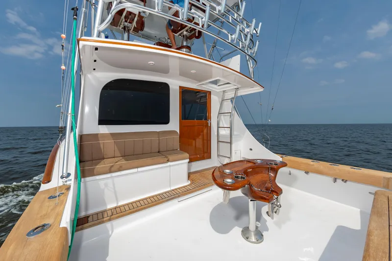 Sea Horse Yacht Photos Pics 1994 Custom Carolina 43 Blackwell Convertible yacht with spacious deck and ocean view.