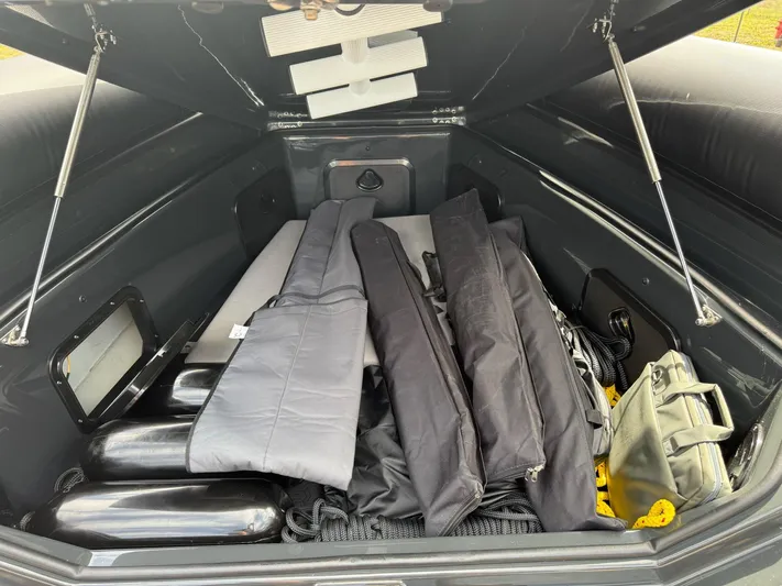 New 2025 Skipper 38 Twin 500 Yacht Photos Pics Storage compartment of 2025 Skipper-BSK 38NC boat with equipment and gear.