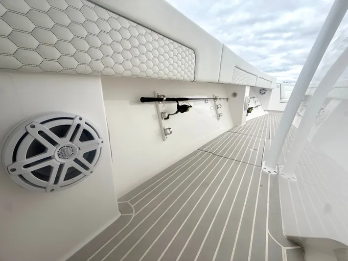 Panacea Yacht Photos Pics 2019 Intrepid 475 Panacea boat interior with sleek design and modern features.