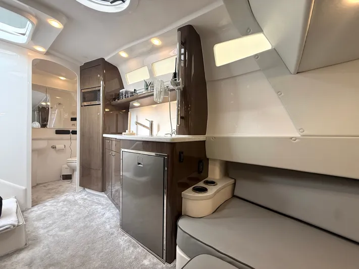 Panacea Yacht Photos Pics Luxurious interior of 2019 Intrepid 475 Panacea yacht with modern amenities and sleek design.