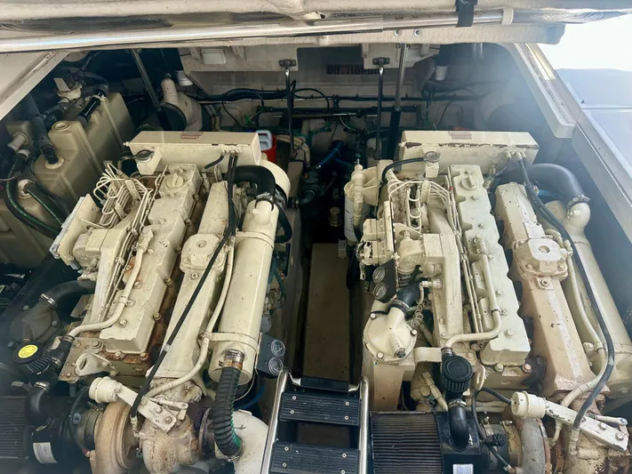  Yacht Photos Pics Engine room of a 2005 Sea Ray 420 Sundancer with dual engines.