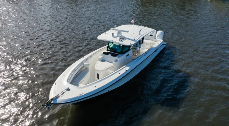  Yacht Photos Pics 2022 HCB 42 Lujo boat cruising on calm waters.