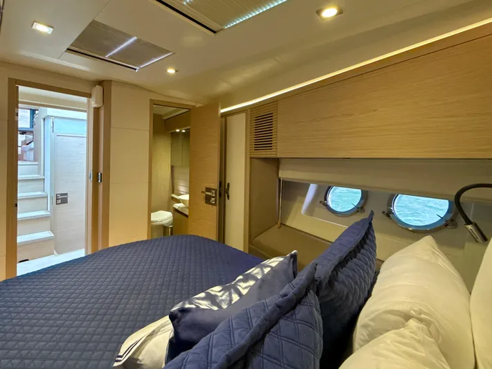  Yacht Photos Pics Luxurious cabin interior of 2017 Beneteau Monte Carlo 5S yacht.