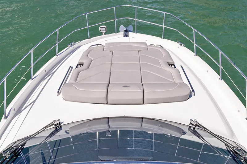  Yacht Photos Pics Manufacturer Provided Image: 2024 Galeon 440 Fly yacht with spacious sunbathing area on the bow.