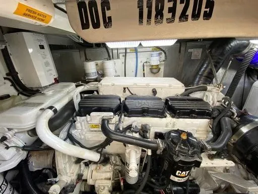 Venko Yacht Photos Pics Engine room of a 2006 Sunseeker Manhattan 50 yacht.