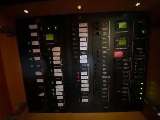 Venko Yacht Photos Pics Electrical control panel of a 2006 Sunseeker Manhattan 50 yacht.