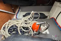 Ropes and equipment on a 2017 Beneteau Swift Trawler 30 deck.