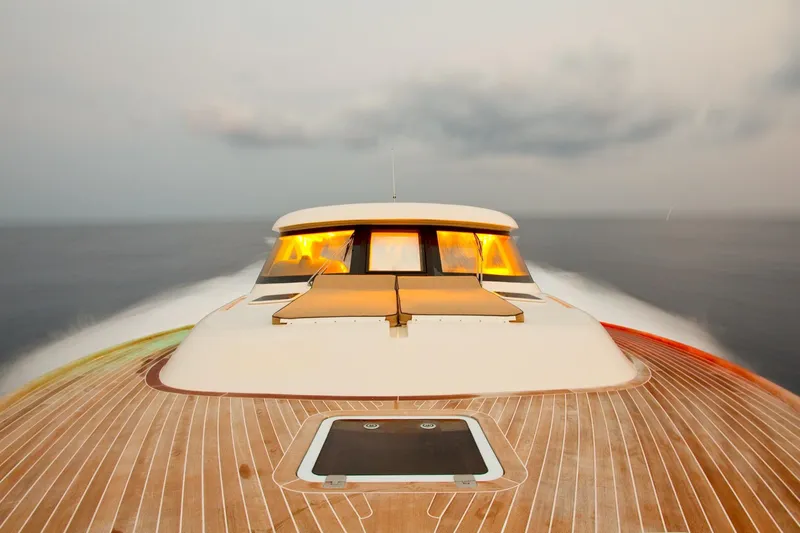 51 Yacht Photos Pics Front view of Toy 51 yacht cruising on open water, 2025 model.