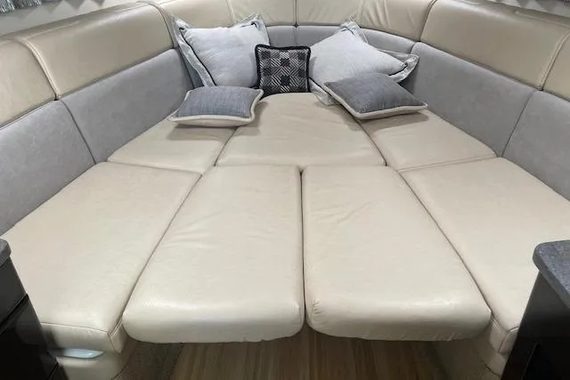  Yacht Photos Pics Luxurious interior seating of 2014 Formula 370 Super Sport boat with plush cushions.