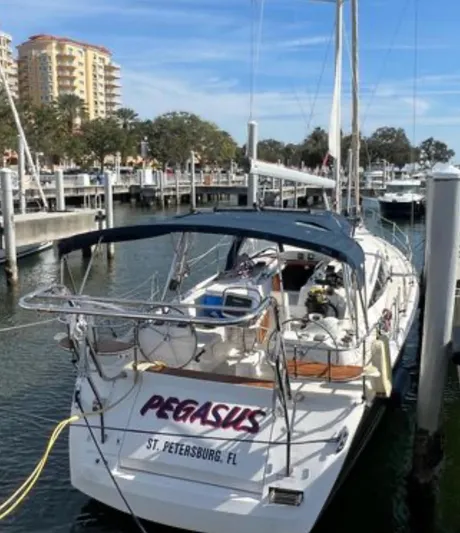 Pegasus Yacht Photos Pics Sailboat "Pegasus" docked, Marlow-Hunter 40, 2015 model, St. Petersburg, Florida marina.