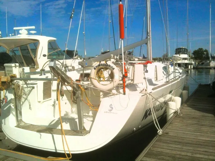  Yacht Photos Pics 2008 Beneteau 49 Oceanis Tall Rig sailboat docked at marina.