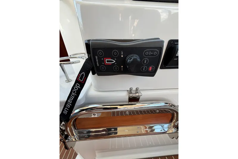 Luna Yacht Photos Pics Control panel of a 2020 Back Cove 37 boat with Dockmate system.