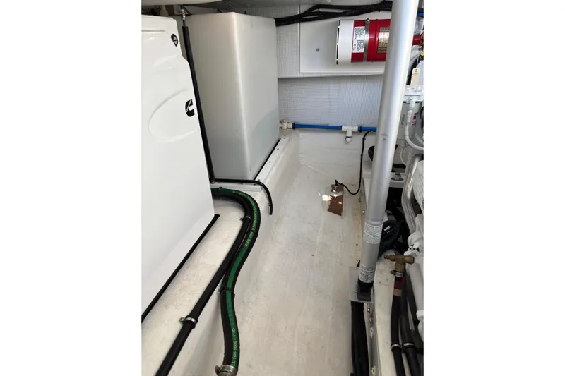 Luna Yacht Photos Pics Engine room of 2020 Back Cove 37 boat, featuring equipment and wiring.