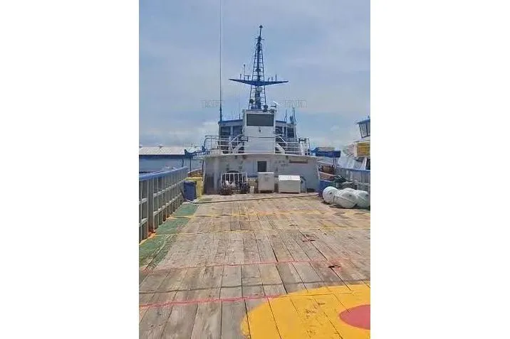  Yacht Photos Pics Custom 2009 ship deck with equipment and helipad under clear sky.