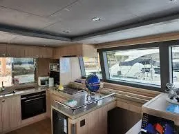  Yacht Photos Pics Luxurious interior of 2025 Heysea Seaview 50 yacht with modern kitchen amenities.