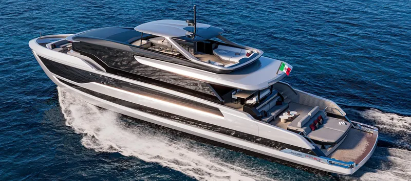 X106 Fast Yacht Photos Pics Luxury yacht Extra X 106 FAST 2026 cruising on open sea.
