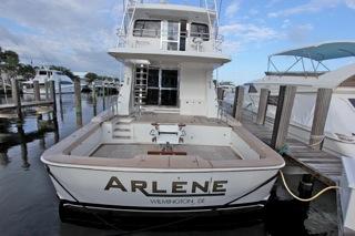 2001 Precision Convertible boat docked, named Arlene, Wilmington, DE.