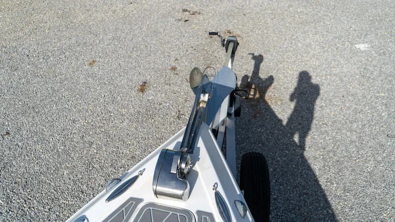  Yacht Photos Pics 2007 Fountain 38TE Cuddy Cabin boat on a trailer, top view.