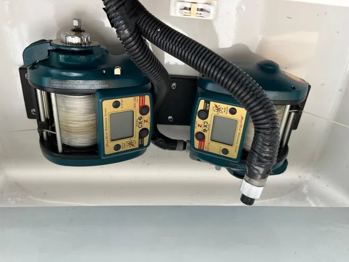  Yacht Photos Pics Dual electric fishing reels on a 2004 Cabo 35 Express boat.