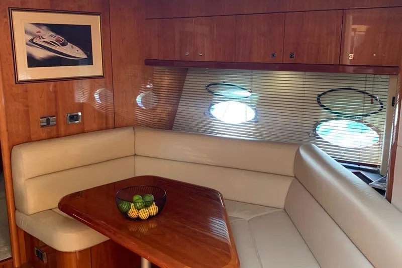 Bes Yacht Photos Pics Luxurious interior of 2007 Sunseeker Predator 62 yacht with elegant seating and decor.