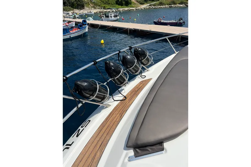  Yacht Photos Pics 2009 Crachi Endurance 33 yacht docked, featuring deck and fenders.