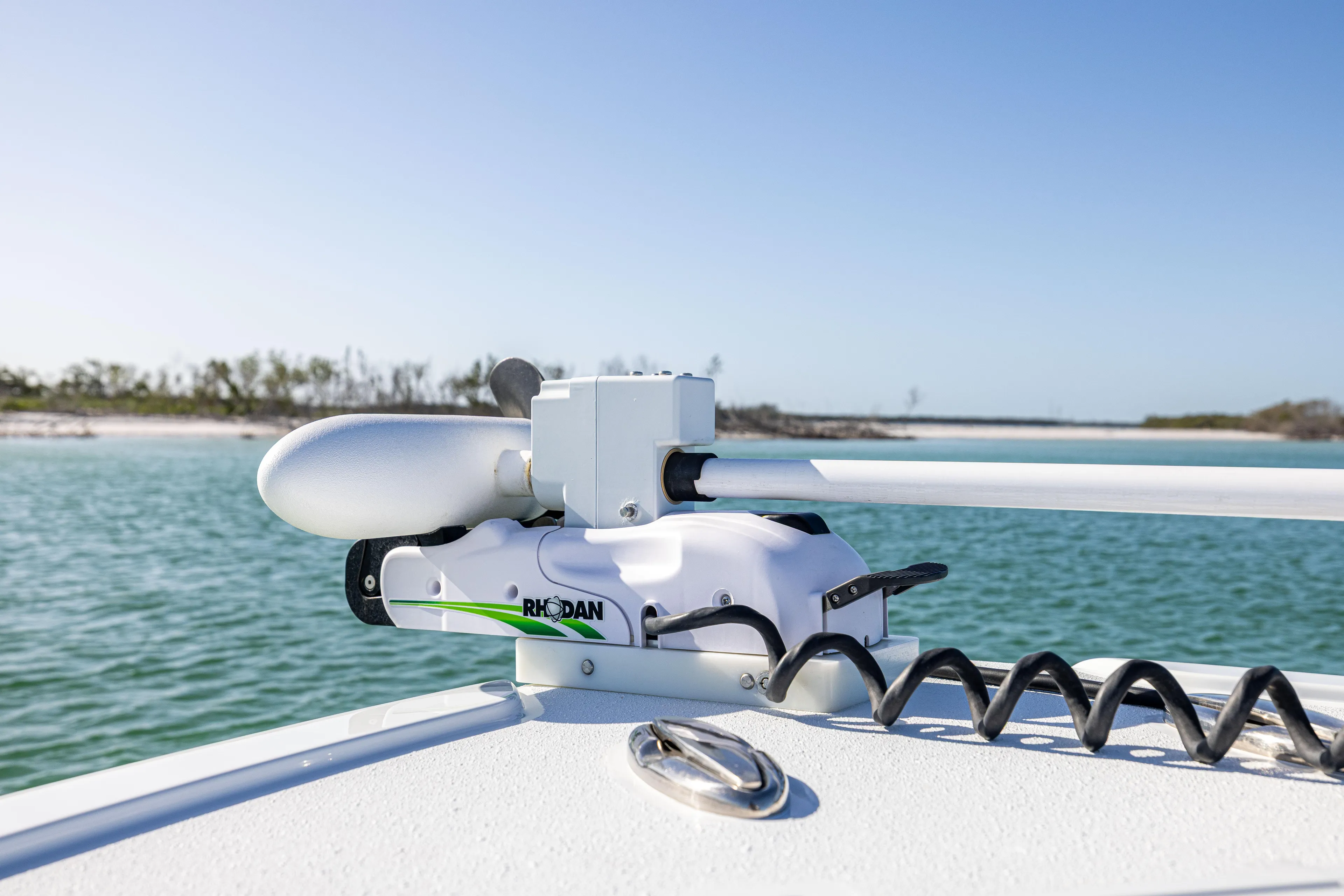  Yacht Photos Pics 2023 Yellowfin 39 Offshore boat with advanced radar system on calm water.