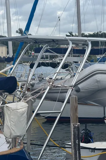 Windsong Yacht Photos Pics Sailboat docked at marina, featuring a 1989 Taswell 49 with visible rigging and equipment.