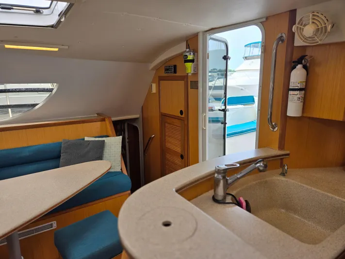 Storyteller Yacht Photos Pics Looking towards port hull entry