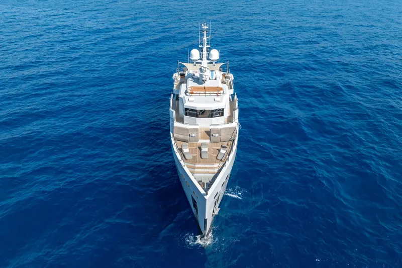Preference 19 Yacht Photos Pics Luxury Tansu Custom yacht cruising on open sea, 2011 model, aerial view.