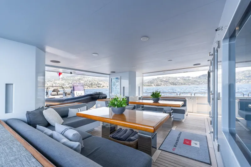 Preference 19 Yacht Photos Pics Luxurious 2011 Tansu Custom yacht interior with elegant seating and ocean view.