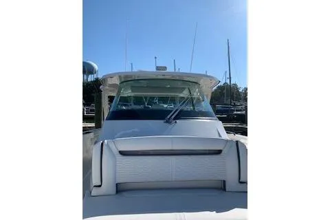  Yacht Photos Pics 2021 Tiara Sport 38 LS boat front view at marina.