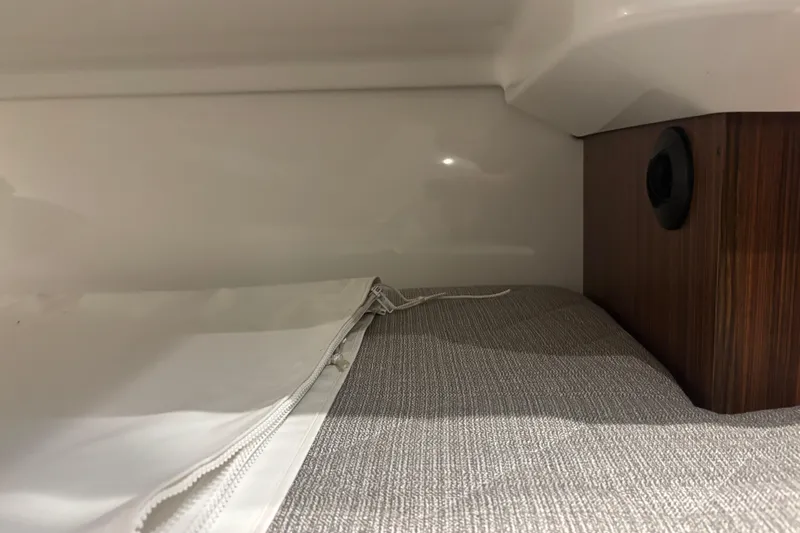  Yacht Photos Pics Interior view of 2020 Pursuit DC 365 Dual Console, featuring sleek design and modern materials.