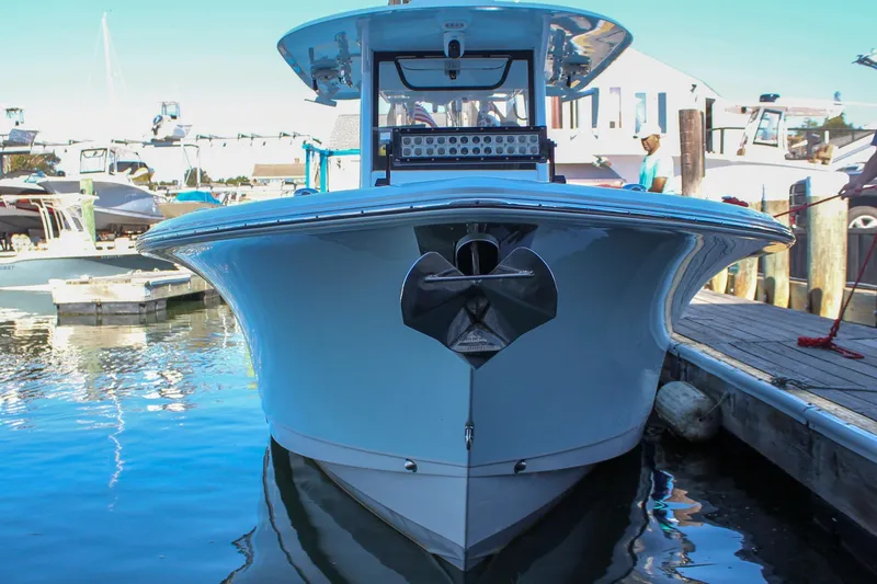  Yacht Photos Pics 2018 Sea Hunt Gamefish 30 boat docked at marina, front view.