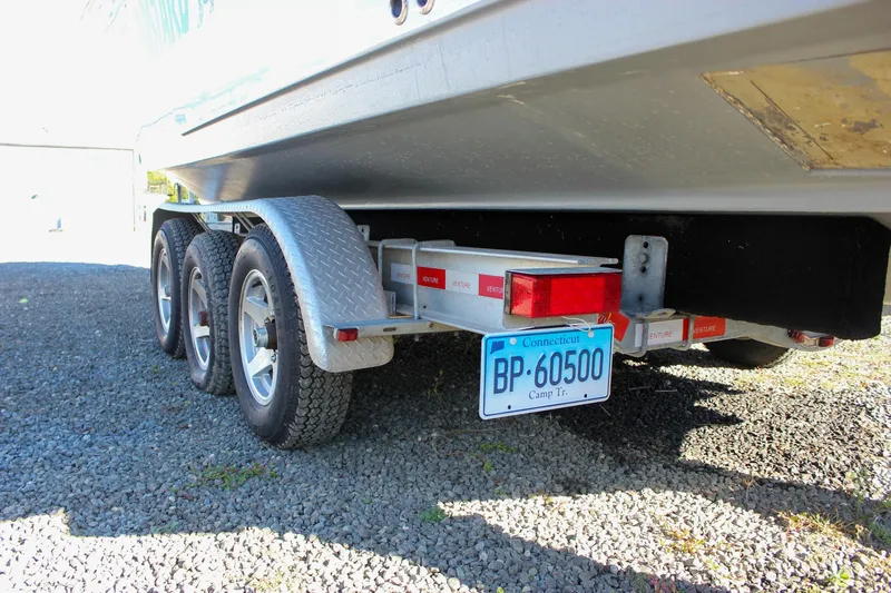  Yacht Photos Pics 2018 Sea Hunt Gamefish 30 on trailer with Connecticut license plate.