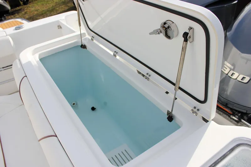  Yacht Photos Pics 2018 Sea Hunt Gamefish 30 livewell with open lid and Yamaha 300 engine.