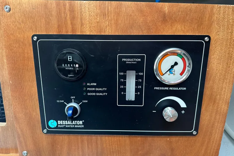  Yacht Photos Pics Control panel of Dessalator Duo water maker on 2022 Lagoon 46 yacht.