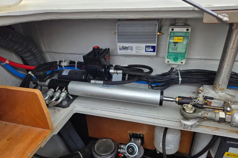 Arias Song Yacht Photos Pics Interior view of a 2016 Lagoon 400 S2 yacht's mechanical and electrical components.