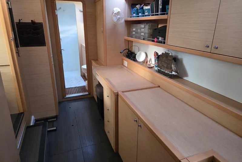 Arias Song Yacht Photos Pics Interior of 2016 Lagoon 400 S2 yacht with wooden cabinetry and modern design.