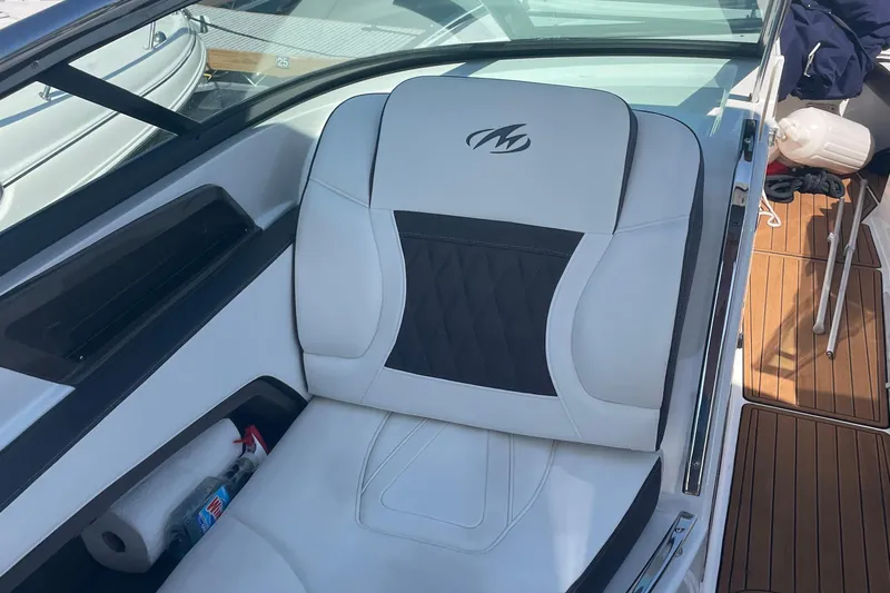  Yacht Photos Pics Luxurious seating on a 2018 Monterey 328 Super Sport boat with stylish design.