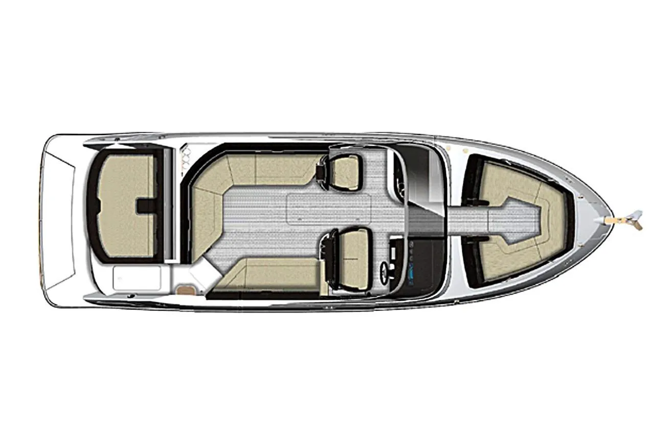 Manufacturer Provided Image: Top view of 2020 Sea Ray SLX 280 boat layout.