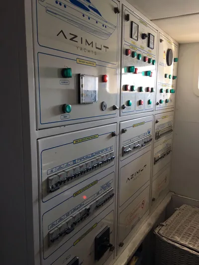  Yacht Photos Pics Electrical control panel of a 2004 Azimut 85 yacht.