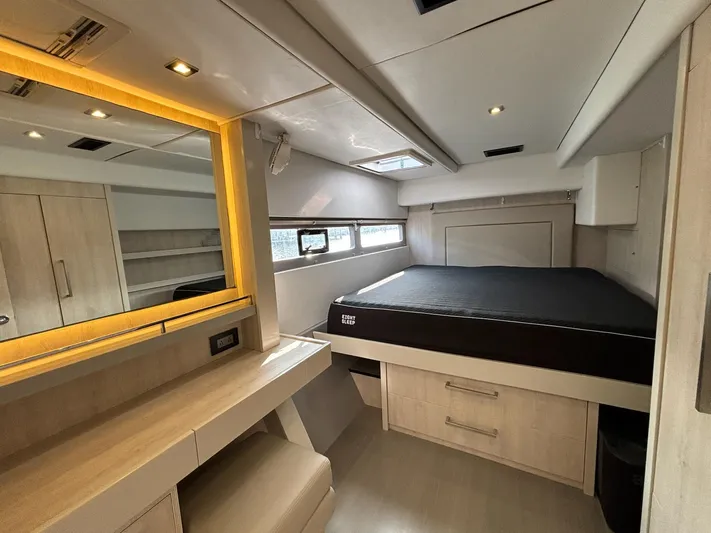  Yacht Photos Pics Luxurious cabin on Leopard 58 yacht, year 2019.