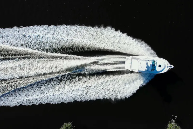 Serenity Yacht Photos Pics Tiara 31 Serenity- Aerial Running Profile