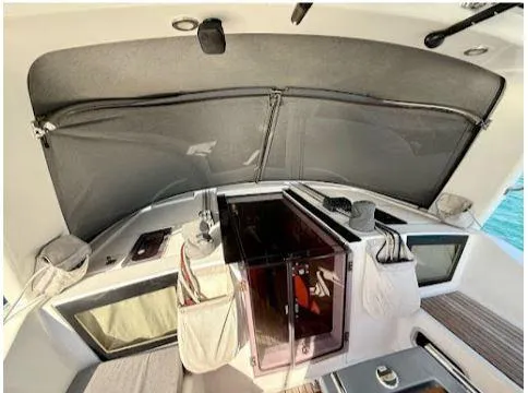 Wanderer Yacht Photos Pics 2019 Beneteau Oceanis 41.1 yacht cockpit with modern design and storage features.