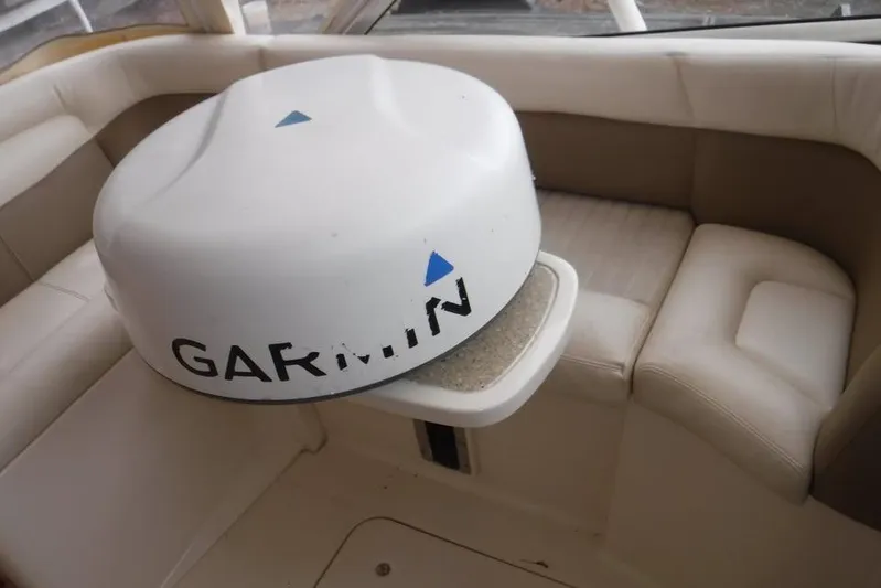  Yacht Photos Pics 2014 Grady-White Freedom 335 boat interior with Garmin radar equipment.