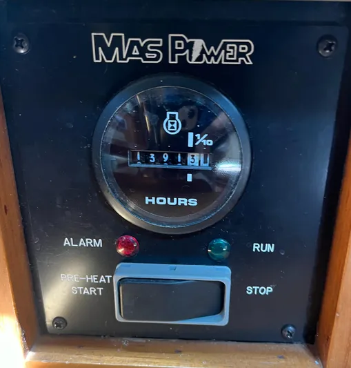 Ruby Lee Yacht Photos Pics Engine hour meter on 2006 Island Packet 445 sailboat dashboard.