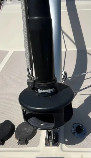 Ruby Lee Yacht Photos Pics Sailboat deck detail of a 2006 Island Packet 445 with Harken equipment.